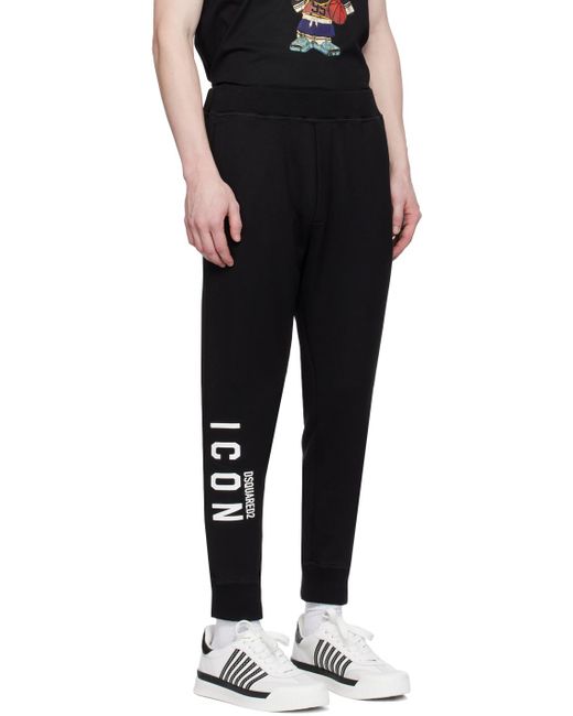DSquared² Black 'icon' Ski Sweatpants for men