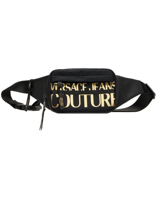 Versace Jeans Couture Synthetic Black & Gold Logo Couture Belt Bag for ...