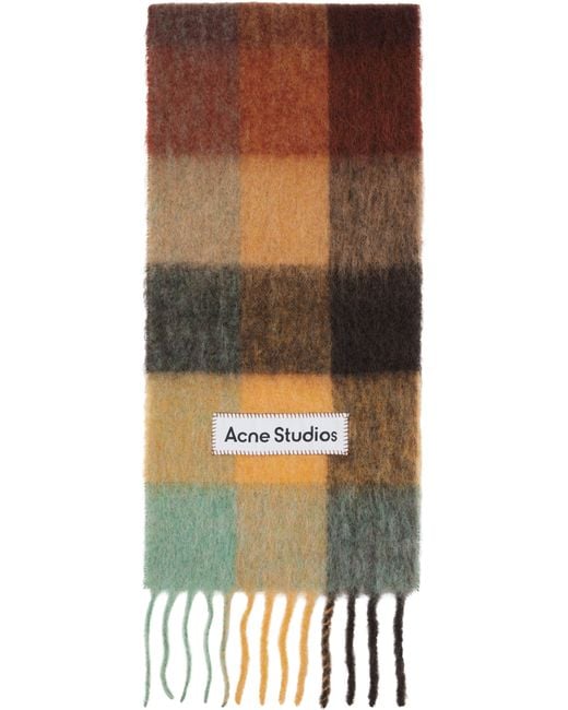 Acne Multicolor Mohair Checked Scarf for men