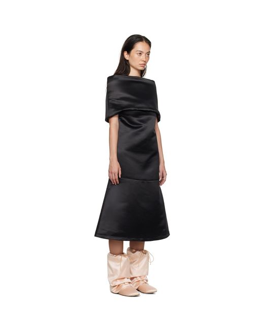 Ashley Williams Black Recycled Satin Maxi Dress