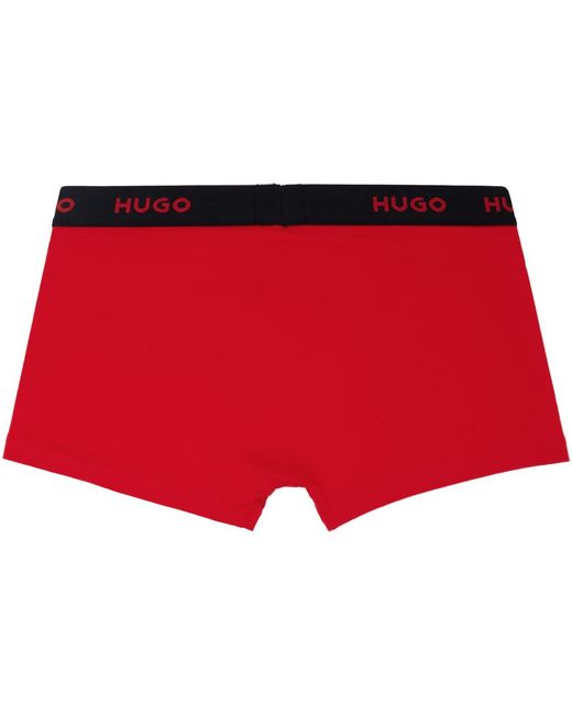 HUGO Red Three-pack Multicolor Graphic Boxers for men