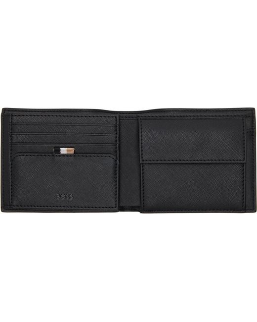 Boss Black Saffiano Trifold Wallet for men