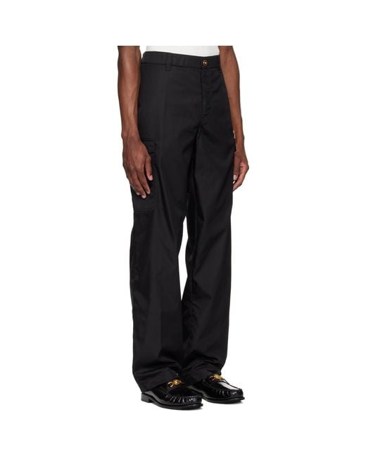 Versace Black Nylon Cargo Pants for men