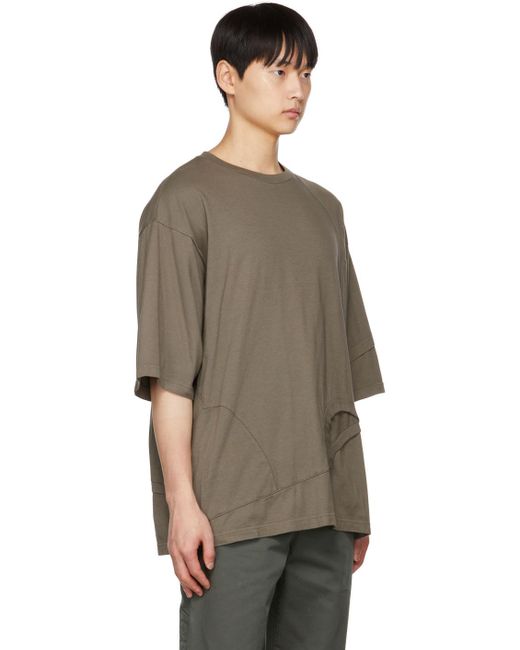 Undercoverism Brown Paneled T-shirt for men