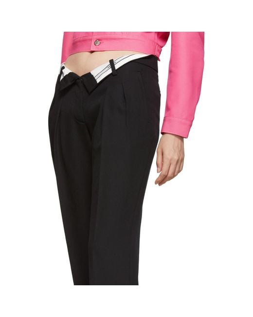 Alexander Wang Black Flipped Waistband Carrot Trousers | Lyst