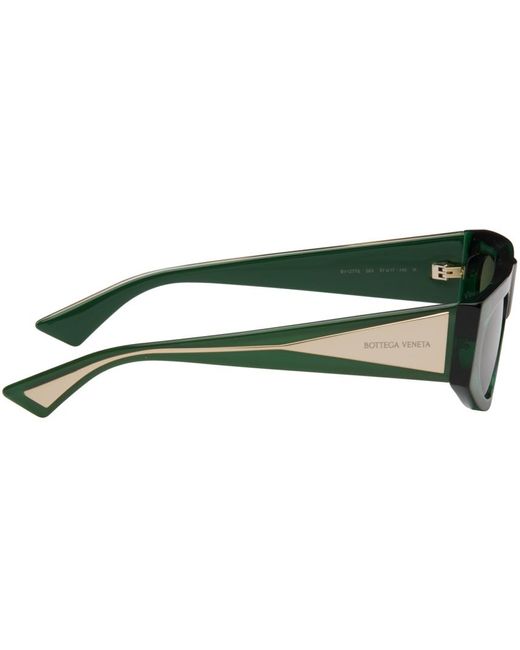 Bottega Veneta Green Rectangular Sunglasses for men