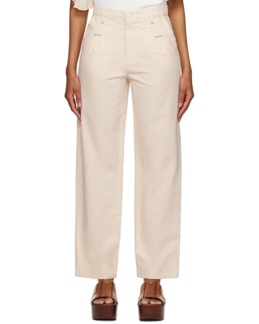 See By Chloé Natural Off-white Pleated Jeans