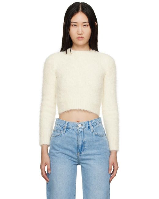 FRAME Blue Off-white Brushed Sweater
