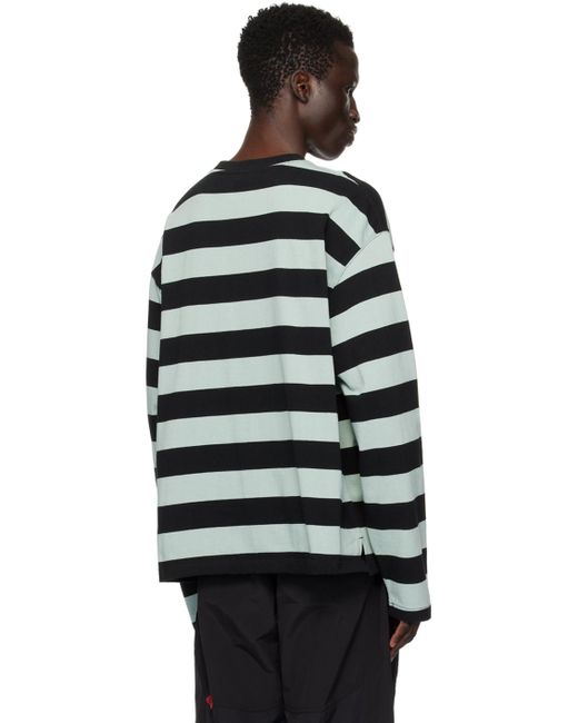 Uniform Bridge Black Striped Long Sleeve T-Shirt for men