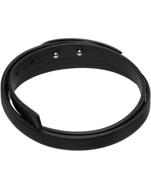 Acne Black Nail Leather Bracelet for men