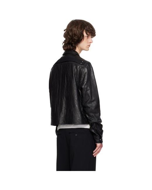 Rick Owens Black Temple Tour Alice Leather Overshirt for men
