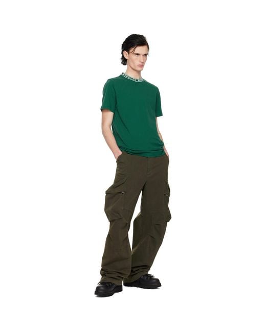 Moncler Green Logo-Trimmed Cotton T-Shirt for men