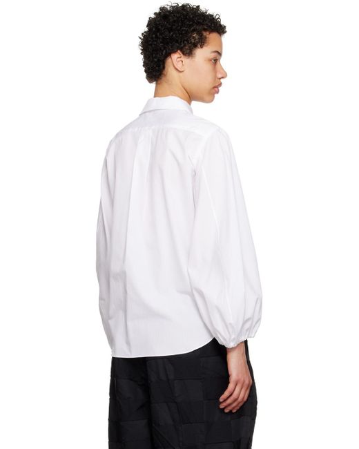 COMME DES GARÇON BLACK White Comme Des Garçons Puff Sleeve Shirt