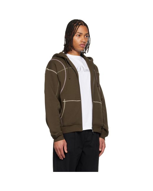 Dime Brown Court Zip Hoodie for men