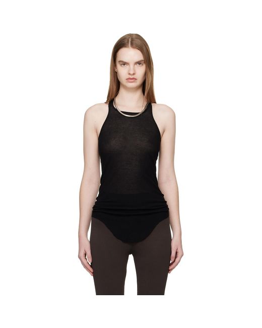 Rick Owens Black Temple Basic Rib Tank Top