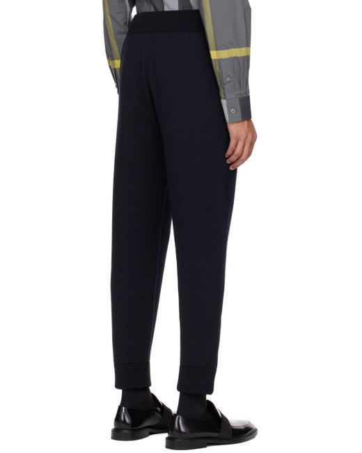 Burberry Blue Navy Jacquard Trousers for men