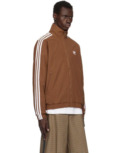 Adidas Originals Brown Recycled Nylon Firebird Track Jacket for men