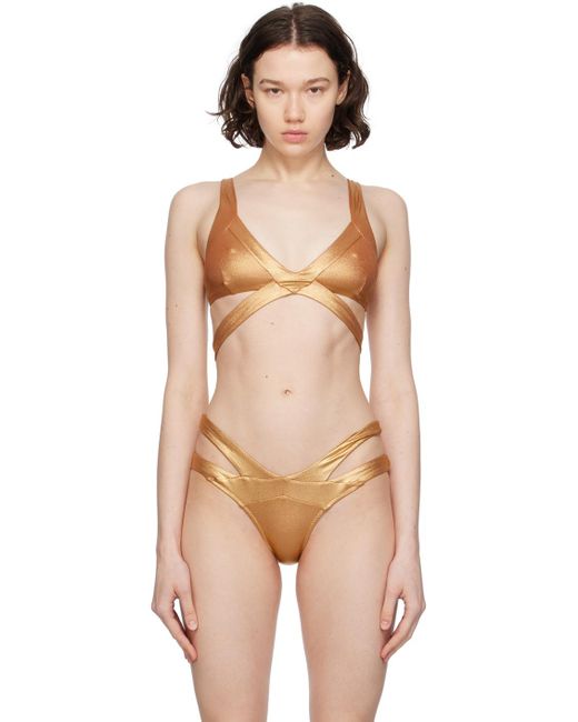 Haut de bikini mazzy doré Agent Provocateur en coloris Black