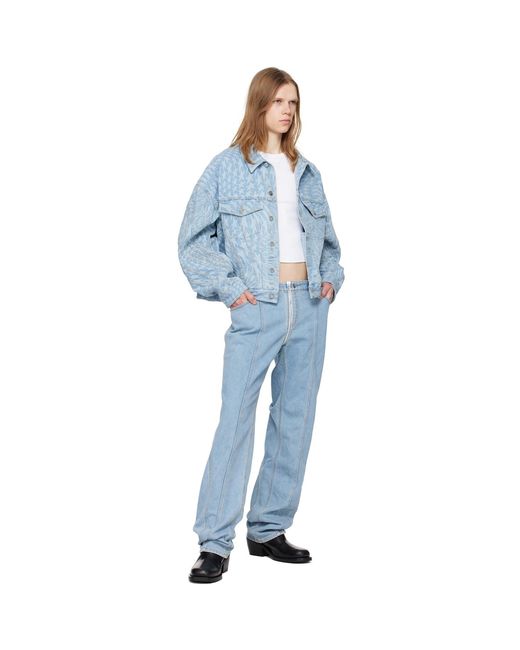 Mugler Blue Zip Jeans for men