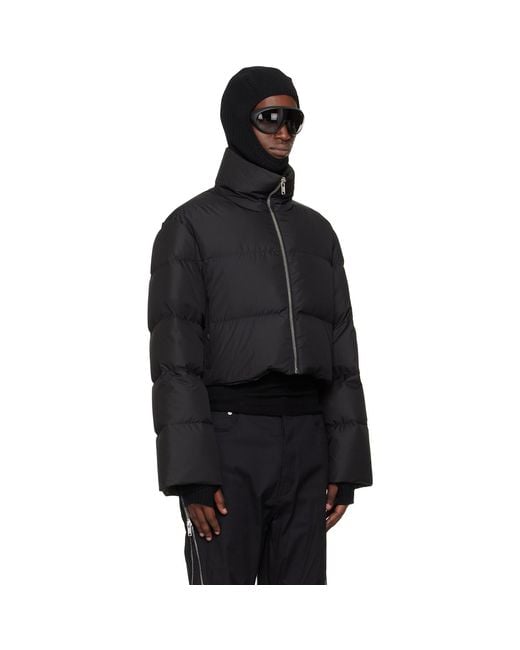 Rick Owens Black Moncler + Cropped Cyclopic Down Jacket for men