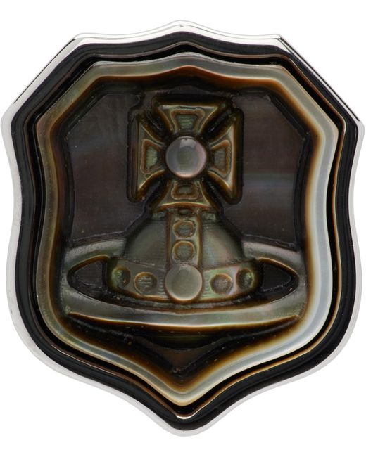 Vivienne Westwood Black Johan Stud Single Earring for men
