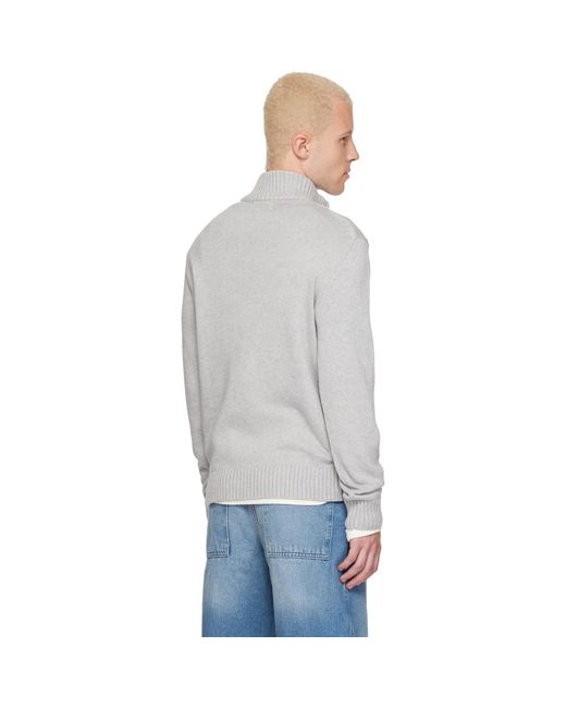 Polo Ralph Lauren Gray Knit Embroidered Logo Sweater for men