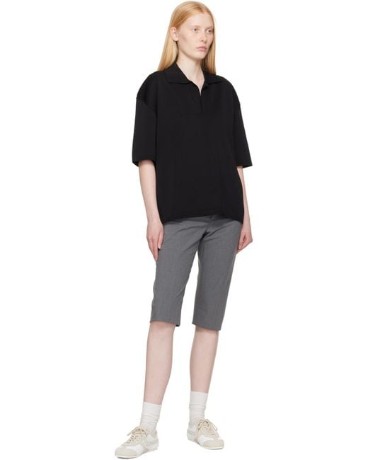 AMI ブラック 半袖ポロシャツ Black