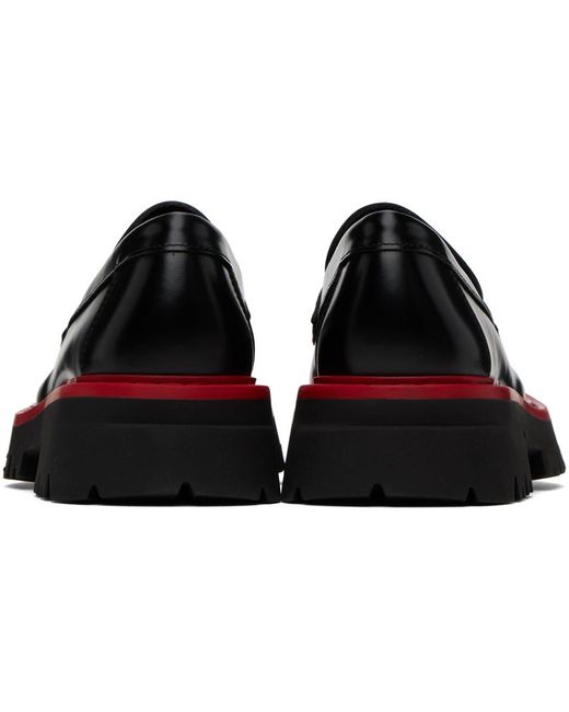 Ferragamo Black Contrasting-sole Leather Loafers for men