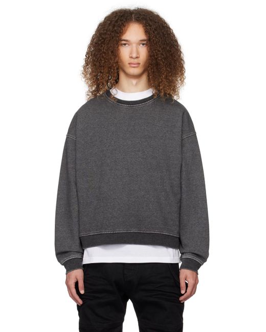 we11done Black Faded Sweatshirt for men