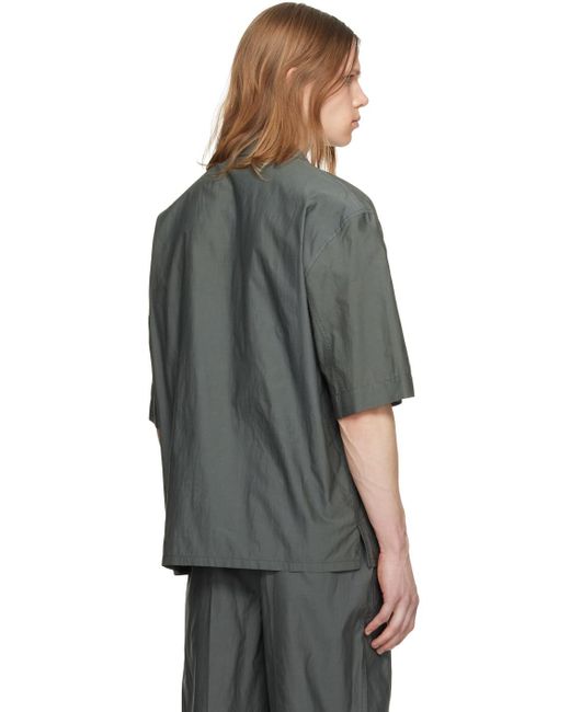 Chemise prélavée verte Lemaire pour homme en coloris Black