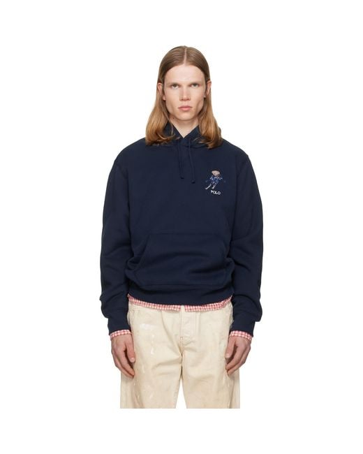 Polo Ralph Lauren Blue Polo Bear Skiier Hoodie for men