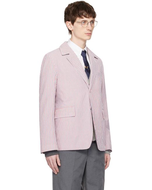 Thom Browne Pink Multicolor Unconstructed Blazer for men