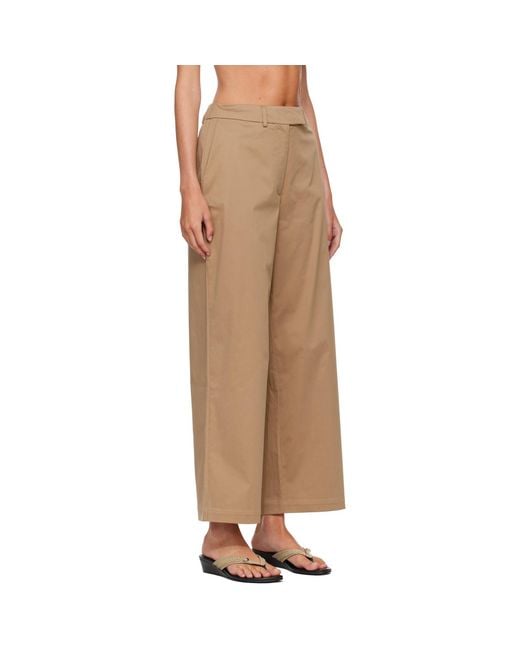 Cordera Natural Low Rise Cotton Trousers
