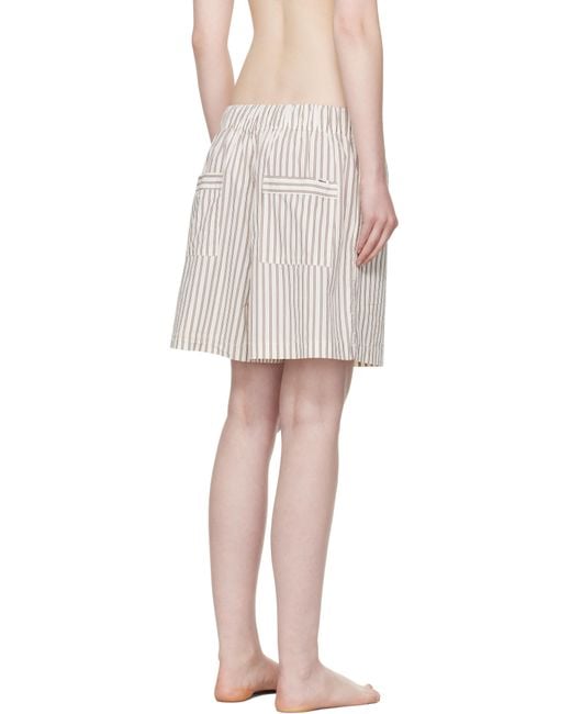 Tekla Multicolor Off- & Poplin Pyjama Shorts