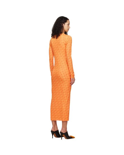 Jade Cropper Orange Printed Midi Dress