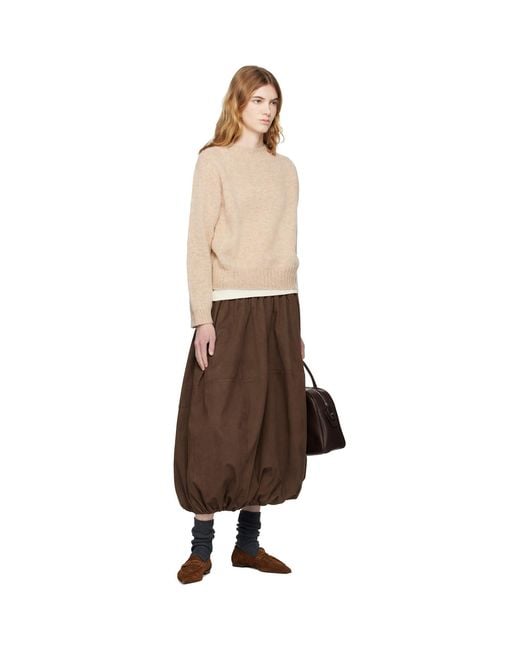 YMC Brown Parachute Maxi Skirt