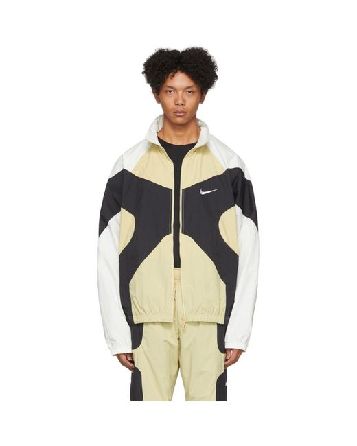 Nike Natural Beige And Black Nsw Re-issue Jacket for men