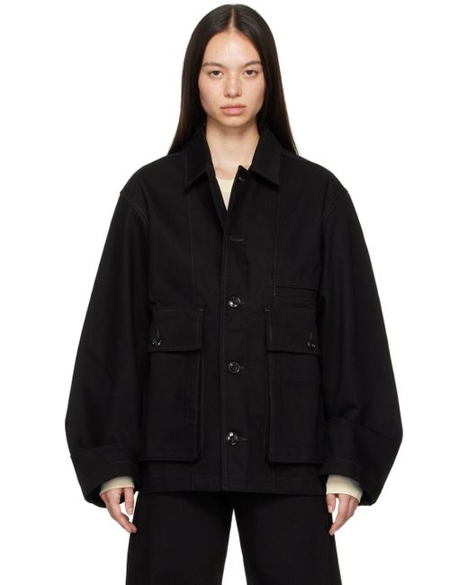 Lemaire Black Boxy Denim Jacket