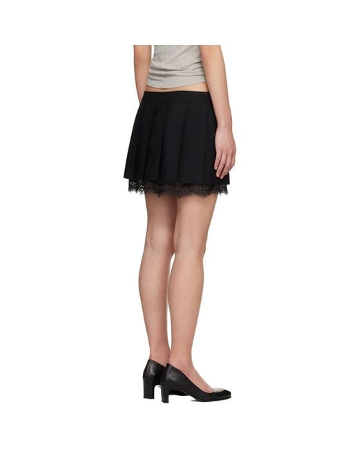 Acne Black Pleated Miniskirt
