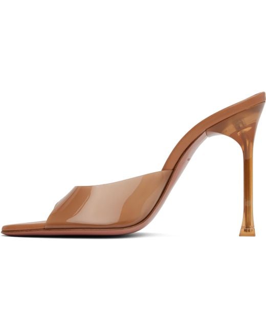 AMINA MUADDI タン Alexa Glass Slipper 105 ヒールサンダル Black