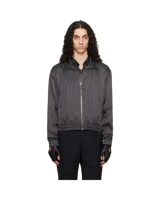 Ernest W. Baker Black Pin Stripe Track Jacket for men