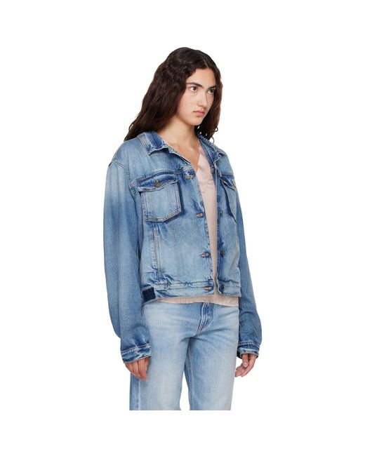 Maison Margiela Blue Folded Collar Denim Jacket
