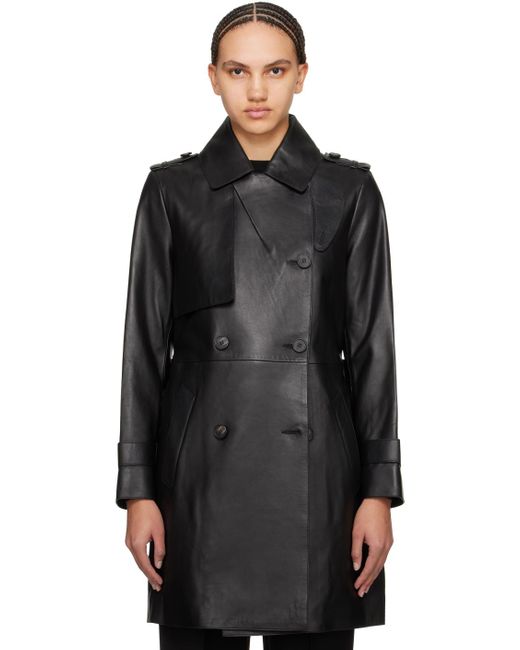 Mackage Black Mely Leather Coat