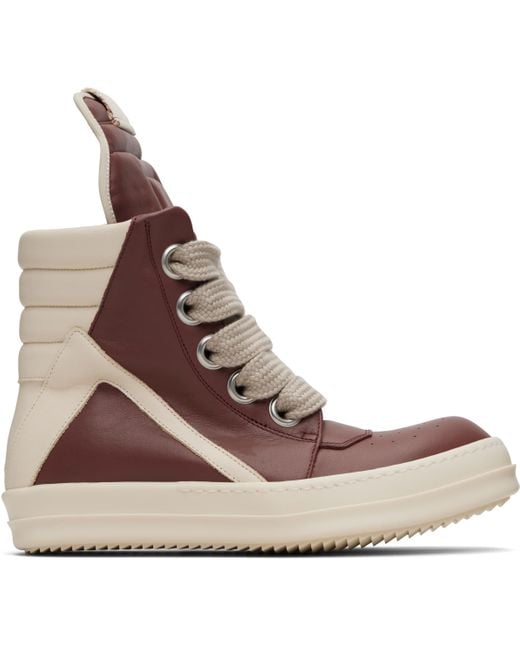 Rick Owens Brown Concordians Jumbolace Geobasket Sneakers for men