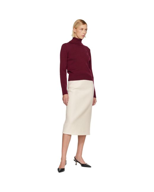 AMI Red Burgundy Wool Ami De Coeur Turtleneck