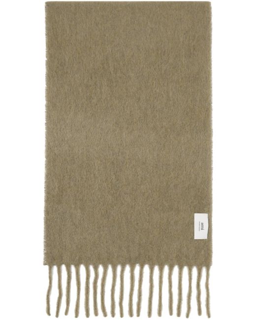 AMI Green Taupe Oversize Scarf for men