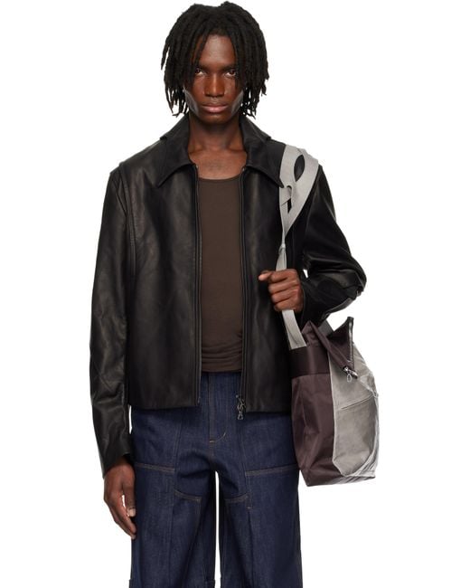 CMMAWEAR Black Batwing Leather Jacket for men