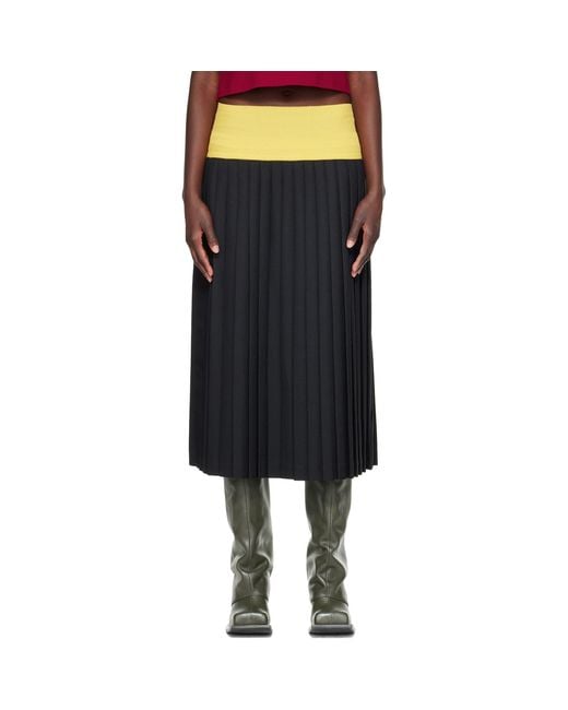 STEFAN COOKE Black Match Midi Skirt
