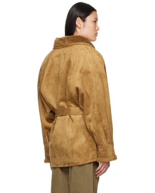 LVIR Natural Tan Paneled Faux-leather Coat