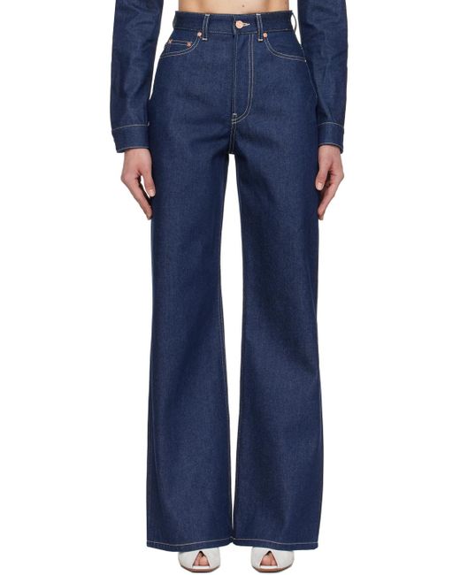 Jean Paul Gaultier Blue Indigo Straight-leg Jeans